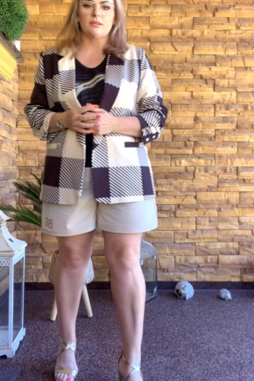 Marynarka beż z czekoladą